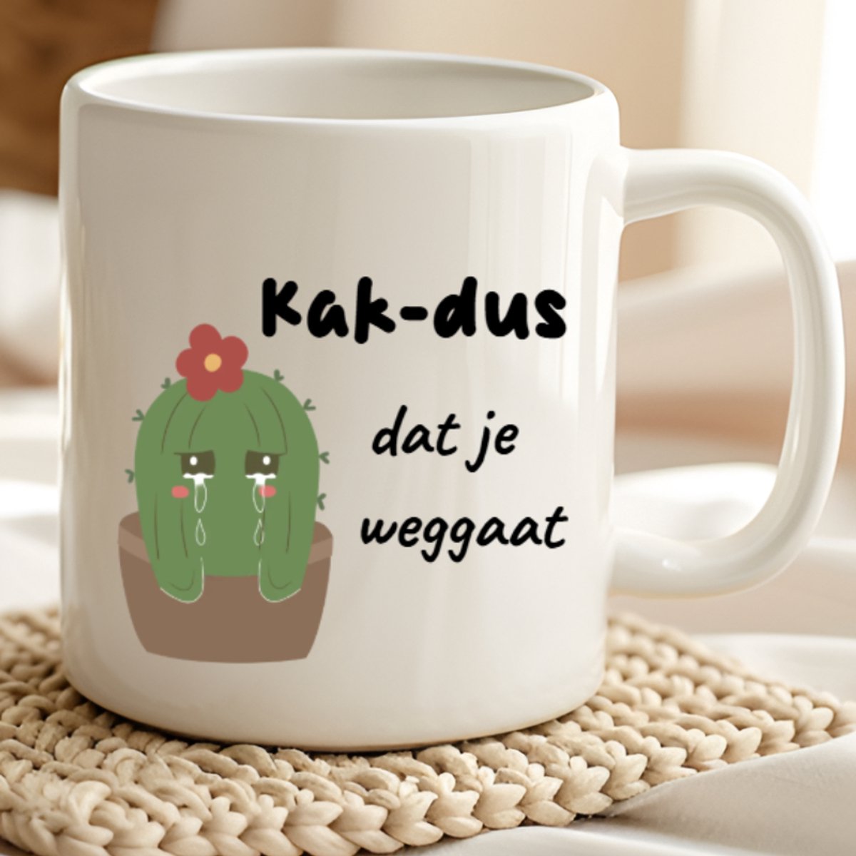 Grappige Mok – Kak-dus dat je weggaat – Humor Beker bij Afscheid – Cadeau voor Collega, Vriend of Medewerker – Keramische Mok