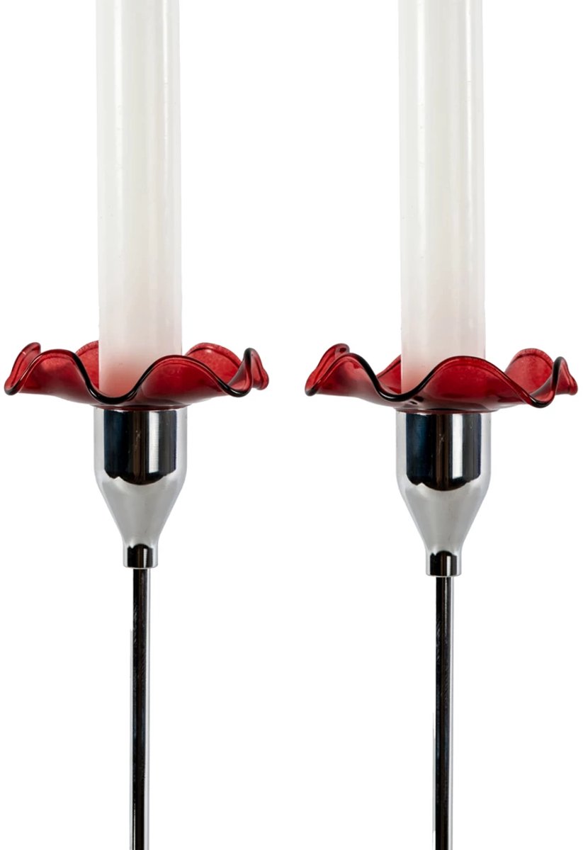 Sagaform Viva kaarsenhouder set van 2 D7.5cm H1.5cm bordeaux
