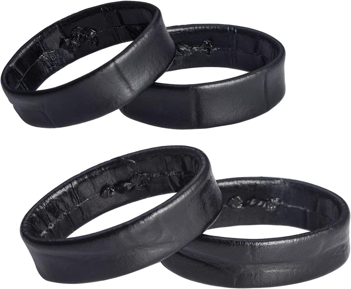 Lederen horlogebandjes set van 4 - Vervangende lussen - Geschikt voor 18 mm 20 mm 22 mm horlogebanden - Zwart - Voor 20mm horlogeband.