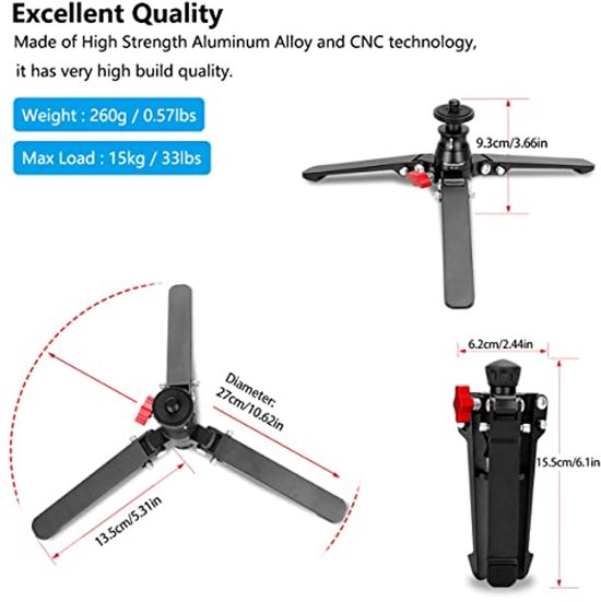 SIRUI P-204 Monopod hoogte 170 cm 0,64 kg gewicht 10 kg Max belasting