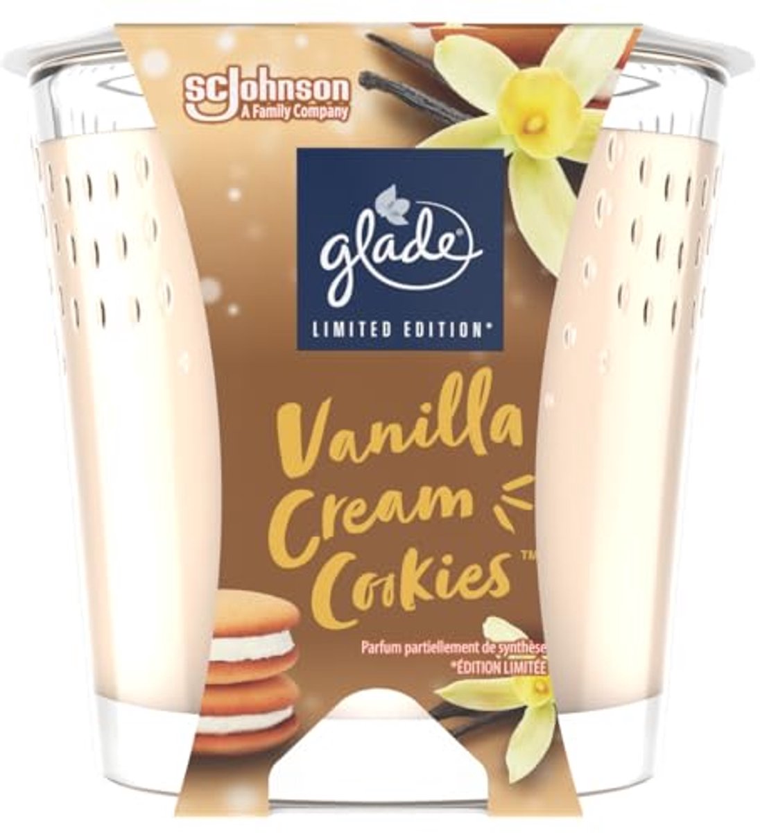 Geurkaarsen in glas met Vanilla Cream Cookies, 6 stuks van 112g