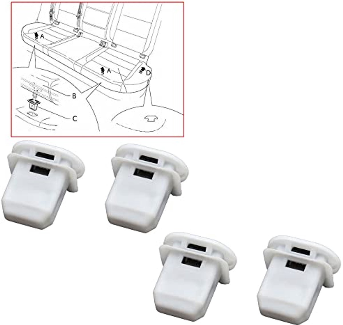 Image of 4 Pack Achterbank Kussen Clips Universele Auto Bevestiging
