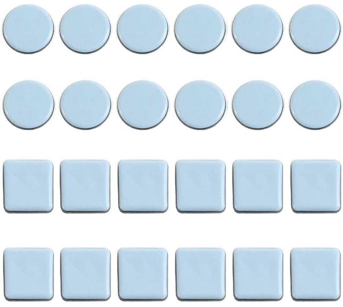 EXCITAT Meubelglijders - Zelfklevend - Teflon - Zelfklevende meubelglijders voor meubels - 24 stuks - Vierkant en rond