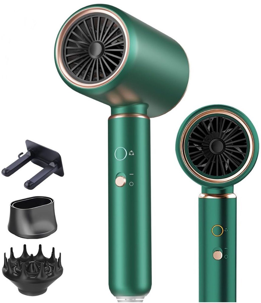 MKSS® Fohn met Diffuser - Haardroger Krullen - Haarfohn - Fohnborstel - Groen