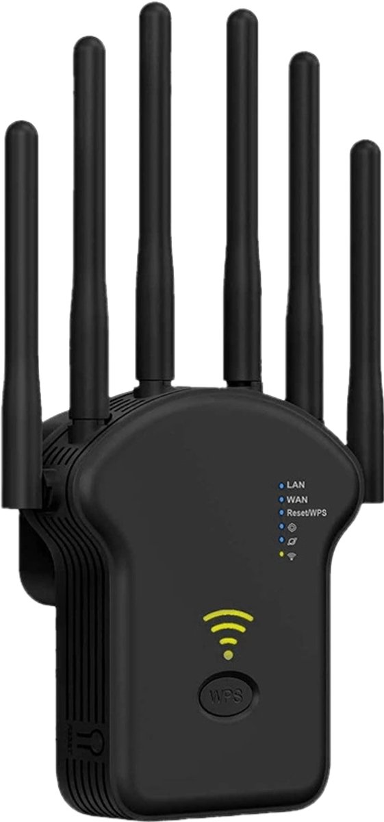Dutchers® WiFi Versterker Stopcontact – Draadloos - 300Mbps, 2.4GHz – 4 Antennes – Tot 35 Apparaten – Ethernet Poort – One Click Setup – WiFi Repeater voor Thuis & Kantoor - Dutchers® - €39,99