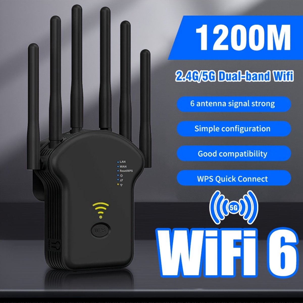 Afbeelding 2 van Dutchers® WiFi Versterker Stopcontact – Draadloos - 300Mbps, 2.4GHz – 4 Antennes – Tot 35 Apparaten – Ethernet Poort – One Click Setup – WiFi Repeater voor Thuis & Kantoor