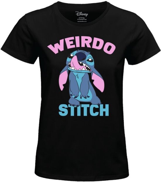 Lilo & Stitch Weirdo Stitch Dames T-shirt - zwart - L