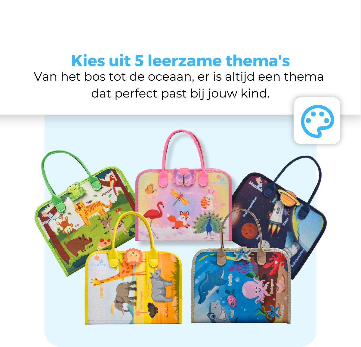 Mauzek® Busy Board Fantasie - Nederlands - Montessori speelgoed - Activiteitenboek - Busy Book - Sensorisch speelgoed - Educatief speelgoed - Meisjes - Peuter Speelgoed - Voor in de auto - Voor onderweg - 3 jaar - 4 jaar - 5 jaar - 6 jaar — afbeelding 7