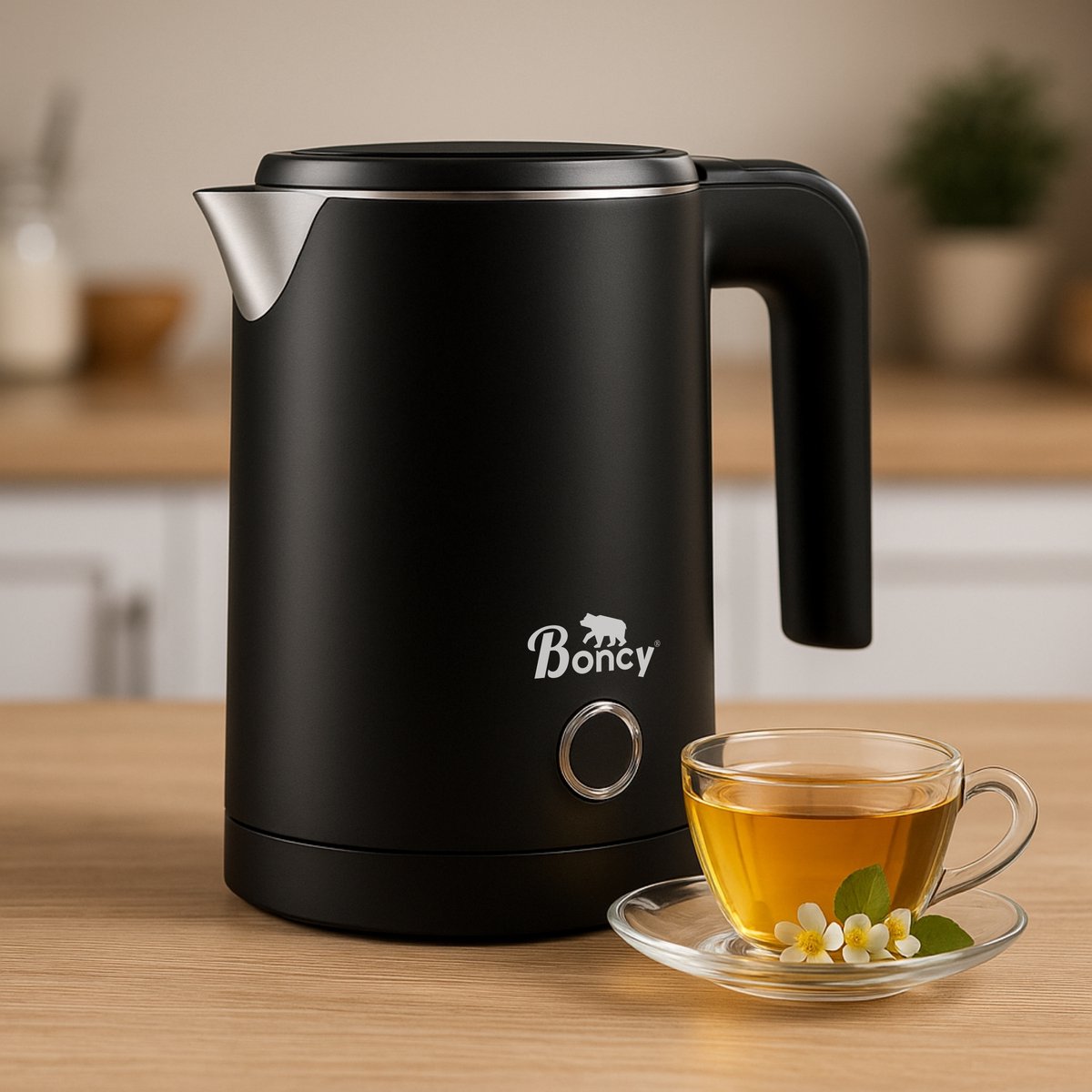 Boncy® Premium Mini Waterkoker - 0.5 Liter - Kleine Reiswaterkoker RVS Zwart - Reis Waterkokers voor Camping Hotel Senioren - Klein Draagbare Travel Water Koker Grijs - 0,5 L Retro — afbeelding 6