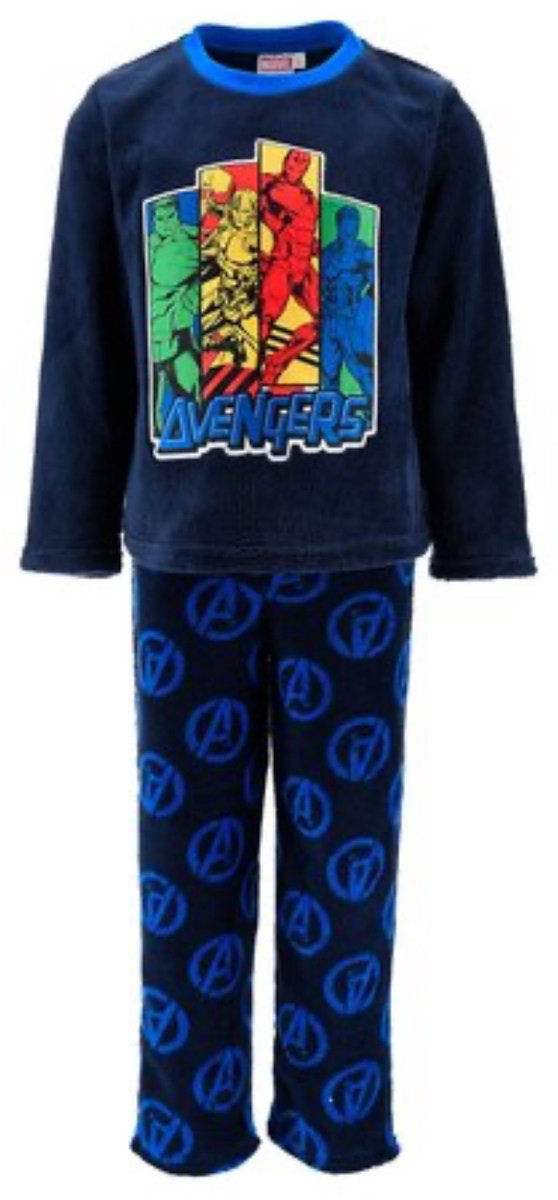 Avengers Pyjama Fleece Blauw Maat 104