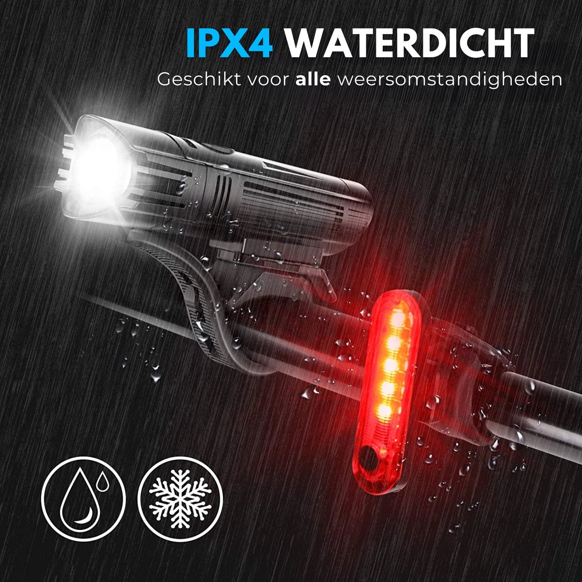 Boncy® Premium Fietslamp Set - USB Oplaadbaar - Fietsverlichting Voorlicht & Achterlicht Fiets - Fietslicht LED Verlichting Voor en Achter - Oplaadbare Fietslampjes Wit & Rood - Koplamp Fietslichten Voorlamp & Achterlamp - Mountainbike Licht Lamp thumbnail 4