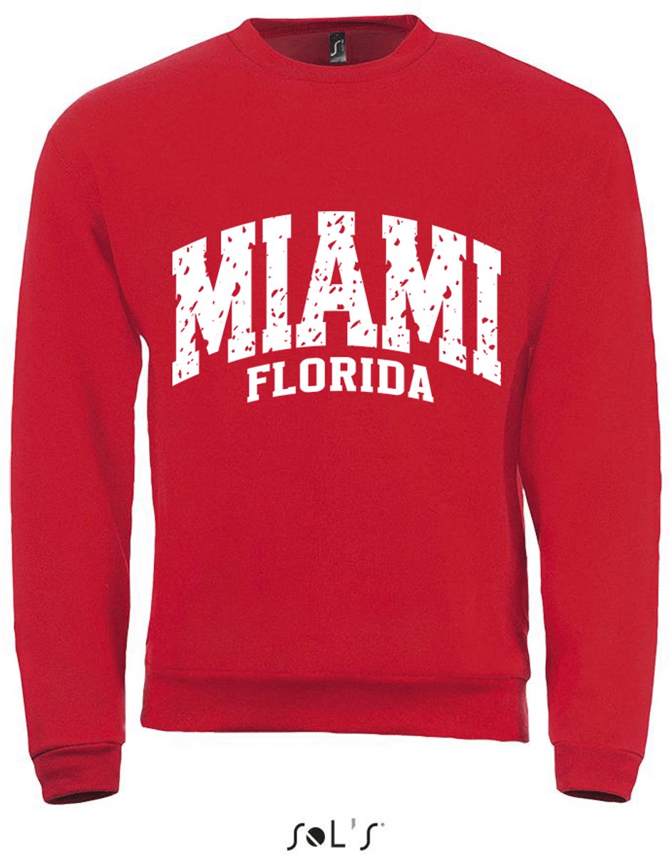 Sweatshirt 2-211 Miami Florida - Rood, L