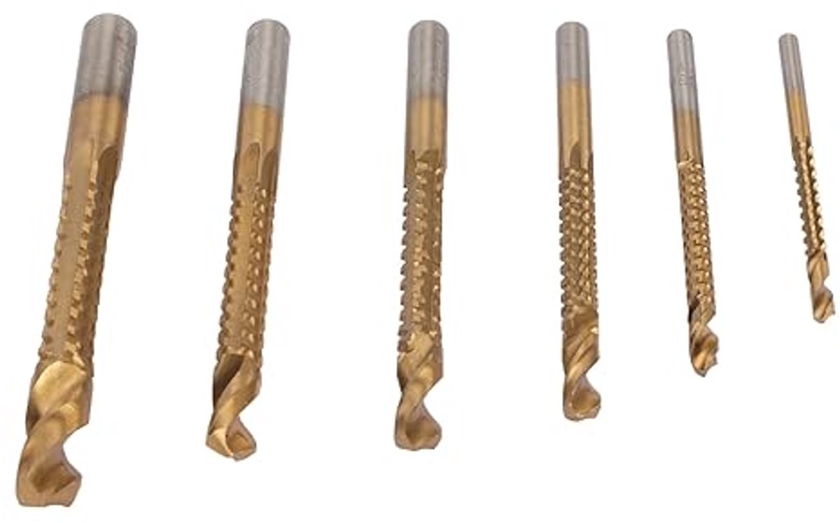 HSS Zaag Boor, Set van Spiral Boorbits 3-8mm met Knurled Ontwerp