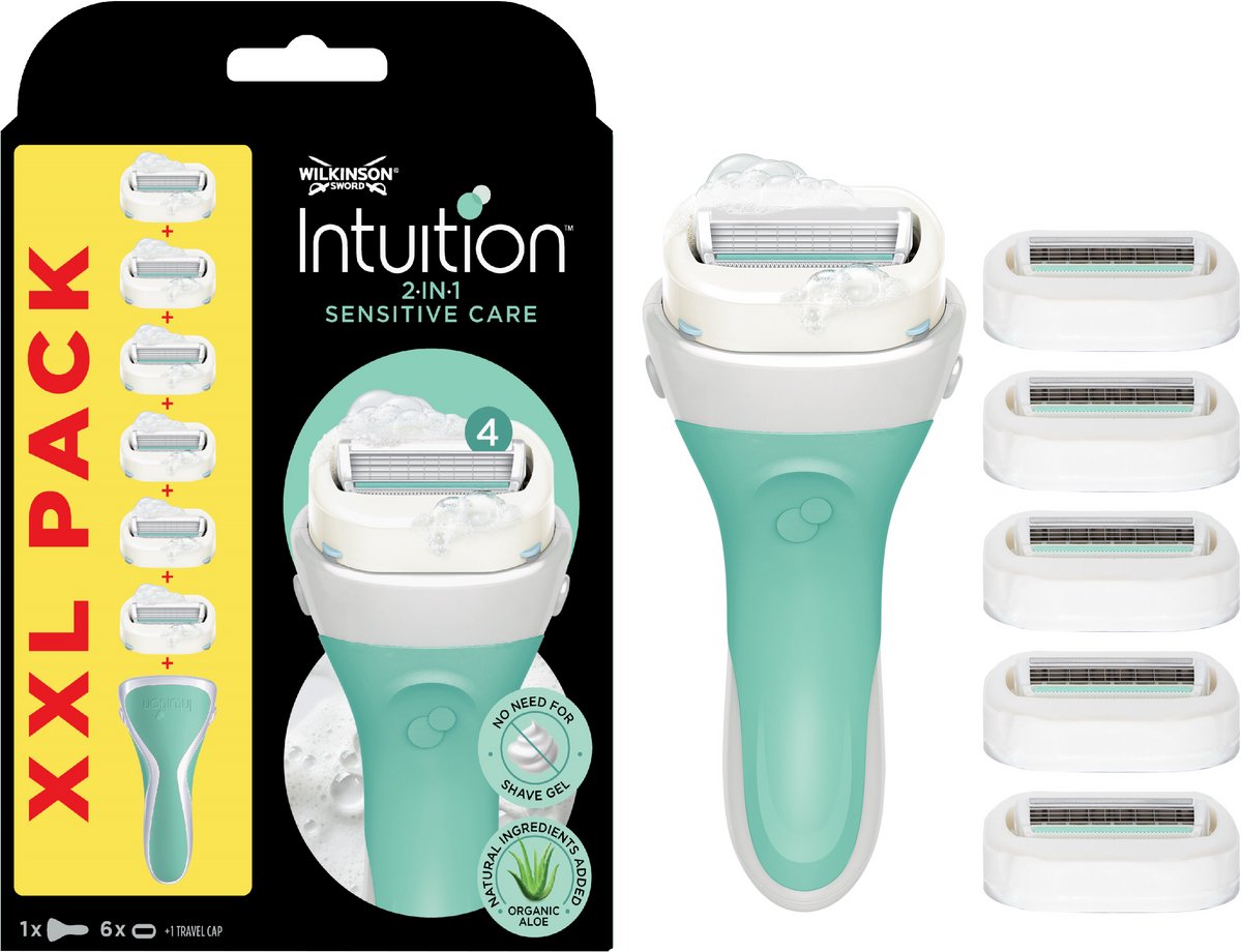Wilkinson Intuition 2 in 1 Sensitive Care Scheermes XXL Voordeelverpakking 6 stuks