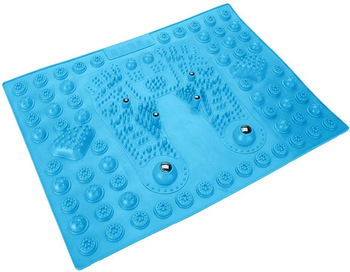 Voetmassagepad met acupressuur en reflexologie - Massage voor voeten (blauw)