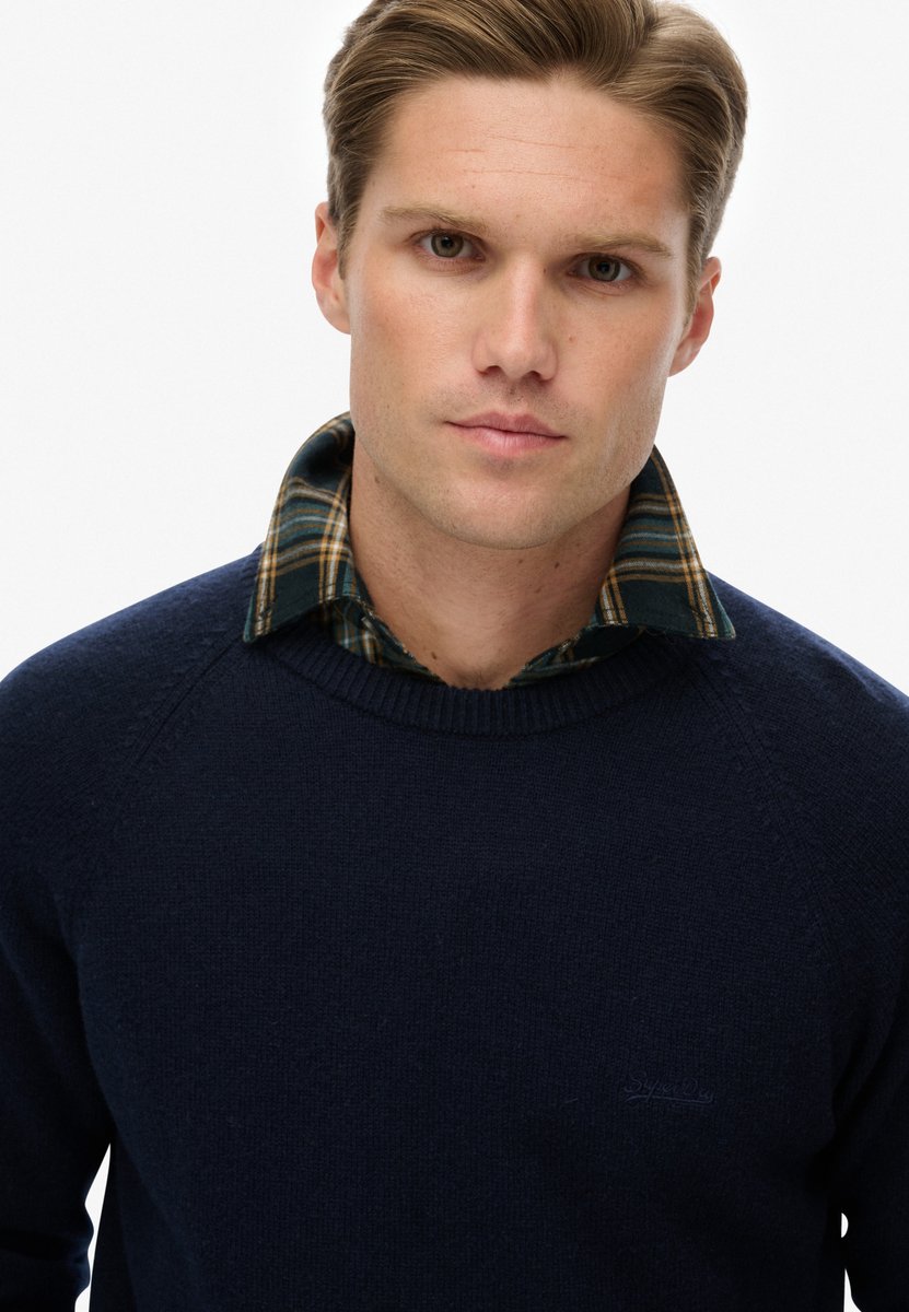 Superdry Trui van wolmix Heren Sweaters Marineblauw