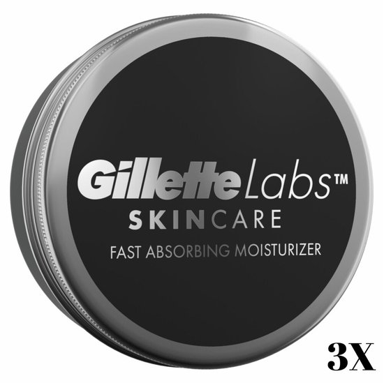 Gillette Labs - Snel Absorberende Hydraterende Crème Van Gillette - Skin Care - Ultra-lichtgewicht - 3x 100ml - Voordeelverpakking