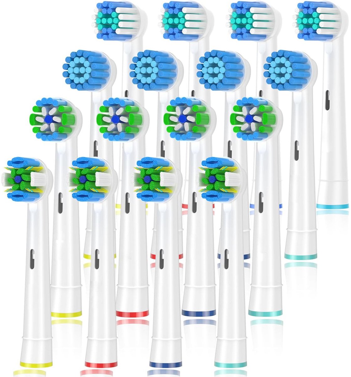 Vervangende opzetborstels Geschikt voor Oral-B Braun elektrische tandenborstel, vervangende opzetborstels geschikt voor Oral-B Pro 1000/7500/3000/7000/8000/500, 16 stuks (wit)