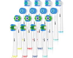 Vervangende opzetborstels Geschikt voor Oral-B Braun elektrische tandenborstel, vervangende opzetborstels geschikt voor Oral-B Pro 1000/7500/3000/7000/8000/500, 16 stuks (wit)