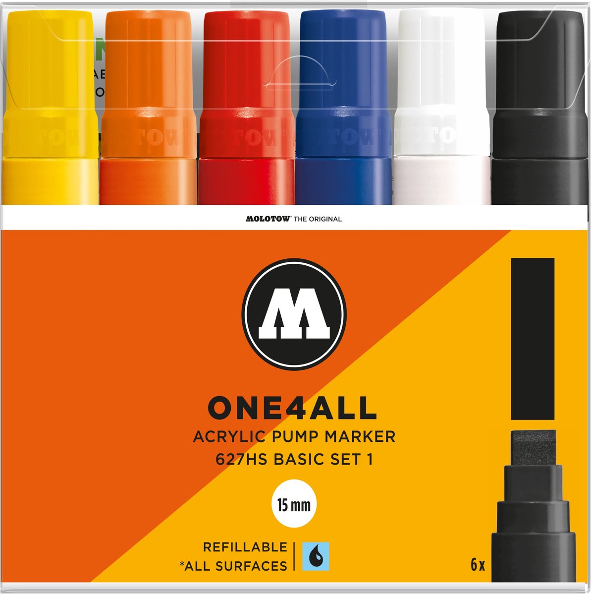 Molotow ONE4ALL 15mm Marker Basic Set 1 (6x)