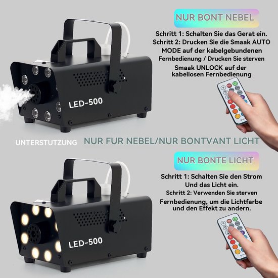 BeamZ Laser Met Rookmachine - Apollo Sterrenhemel Laser Met S500 Rookmachine En Extra Rookvloeistof