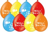 BTH - Latex Ballonnen - Welkom Sint & Piet - Rood-Oranje-Geel-Blauw - Ballonnen - Sinterklaas - Sinterklaas Decoratie