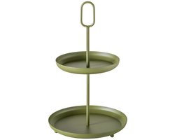 Boltze - Etagere - Tray - Metaal - Groen - 2 lagen - 34x20.5cm