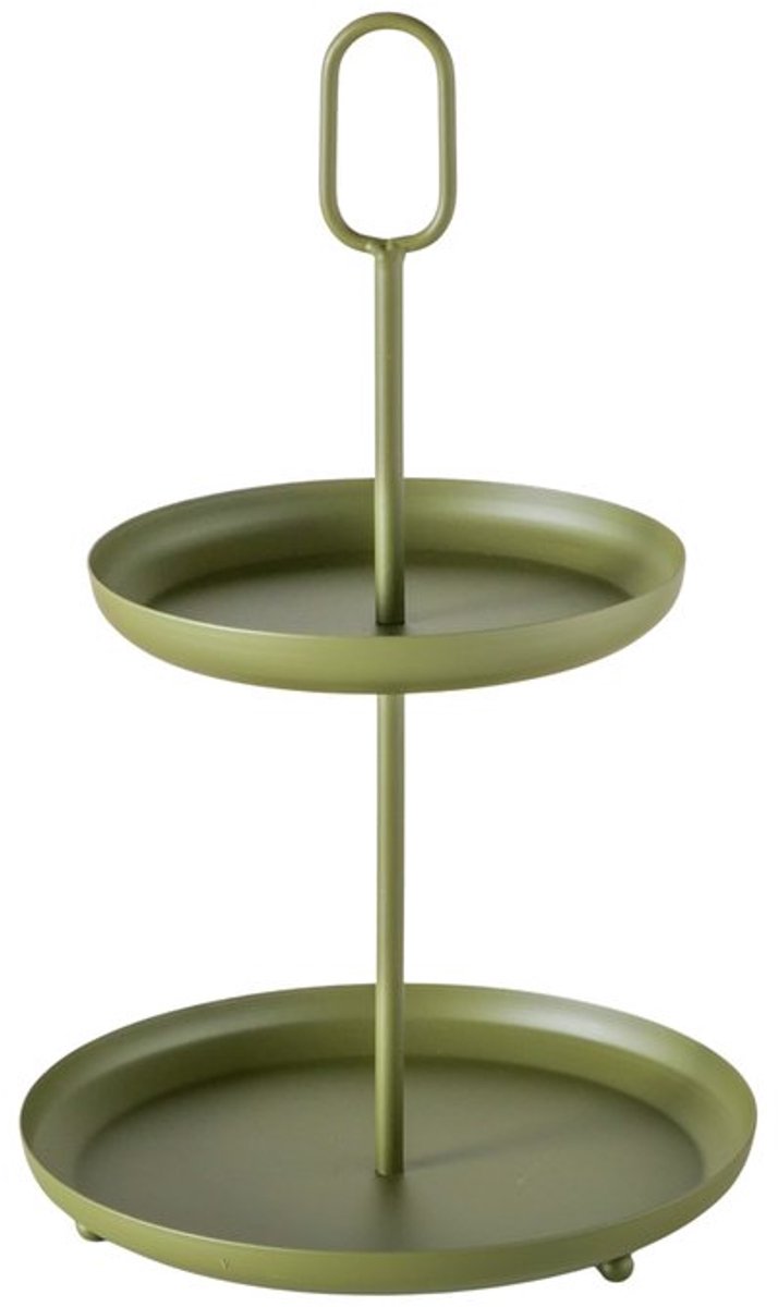 Boltze - Etagere - Tray - Metaal - Groen - 2 lagen - 34x20.5cm