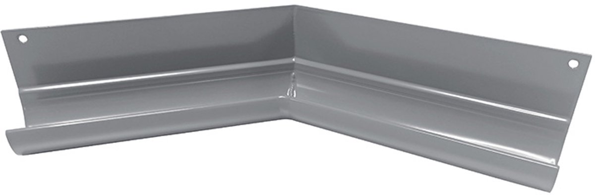 Renoplast® R50 aluminium goothoek | Binnenhoek 135° Grijs | Dakgoten Regengoot Dakafvoer Randprofielen van plaatstaal | Tuinhuisje Carport Terras Balkon plug-in kanaal | goot voor dak