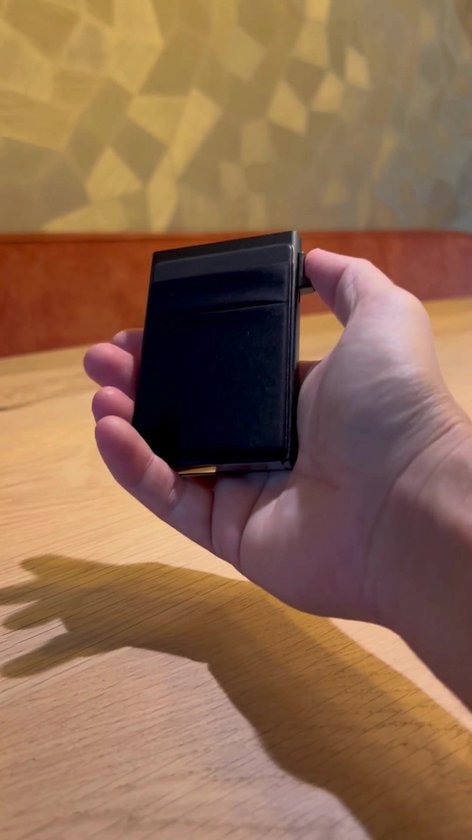 Porte-cartes LAANAR® en aluminium pour homme et femme - Porte-cartes extensible Pop up - Billets et pièces + 10 cartes - Porte-cartes de crédit Protection RFID - Porte-cartes Extra robuste