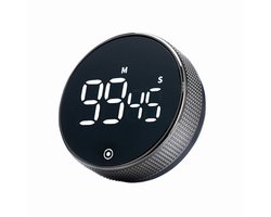 Keukentimer Met Digitaal Led-Display, Digitale Keukentimer Voor Thuis, Klaslokaal, Sportschool, Kantoor, Volume- En Helderheidsregeling Voor Productie (Zilver)