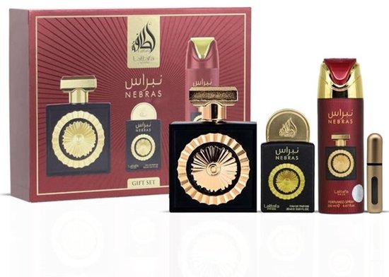 Lattafa Pride Nebras Giftset 4 pcs. 100 ml EDP + 20 ml EDP + Perfumed Spray + Pocketspray