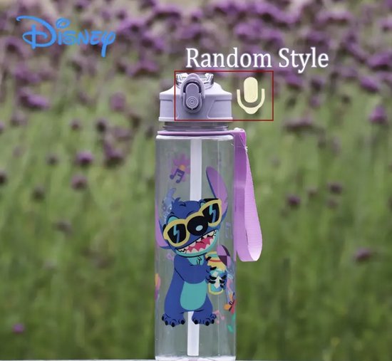 Foto: Disney stitch angel waterfles met rietje stitch fles stitch drinkbeker grote capaciteit cartoon design voor school sport reizen 750 ml