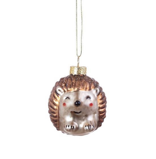 Pendentif Noël Bébé hérisson en verre - Sass & Belle