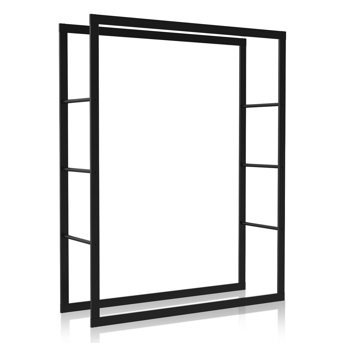 brandhoutrek metalen brandhoutrek binnen buiten voor brandhout houtopslag brandhoutrek zwart 100 x 80 x 25 cm