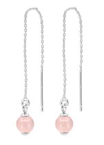 ARLIZI 2040 Boucles d'oreilles à tirer quartz rose - argent sterling