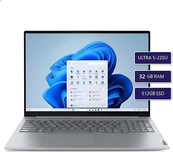 Lenovo ThinkBook 16 G8 (opvolger van G7) IAL - Ultra 5-225U - 32GB - 512GB SSD - 16" 1920x1200 WUXGA - W11P - Verl. Keyb. - fingerprint - inclusief gratis Lenovo tas - Lenovo - Hoofdafbeelding