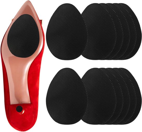 Brenzoos - Anti-slip zoolpads (12 stuks) voor schoenen en hoge hakken - Zelfklevende stickers - Ideaal voor leren en vrijetijdsschoenen - Rubber - Zwart