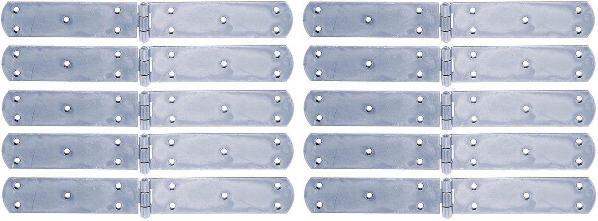 Alberts 823658 Kistscharnier, met geklonken pen, galvanisch verzinkt, dik gepassiveerd, 300 x 40 mm, set van 10