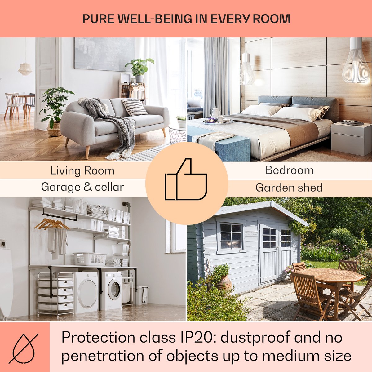 Klarstein infraroodverwarming met thermostaat, 720 watt elektrische verwarming, infraroodverwarming voor wandmontage, IR-paneel met afstandsbediening en timer, elektrische platte radiator, CO2-vrije wandverwarming – foto 6