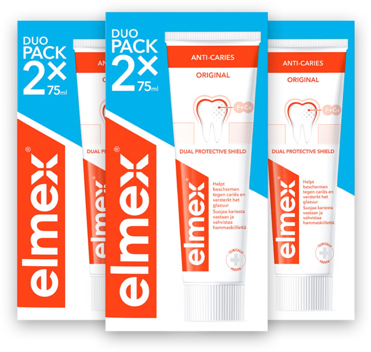 Elmex – Tandpasta – Anti-Cariës – 2x75 ml - Bulkverpakking - 3 stuks