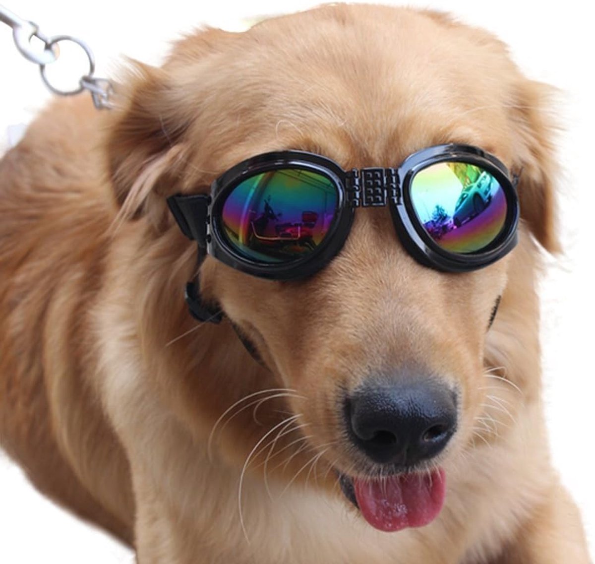 Hond zonnebril zonnebril - Huisdieren artikelen grote hond bril - 1 stuk pakket - beschermende bril - grote hond zonnebril (zwart)