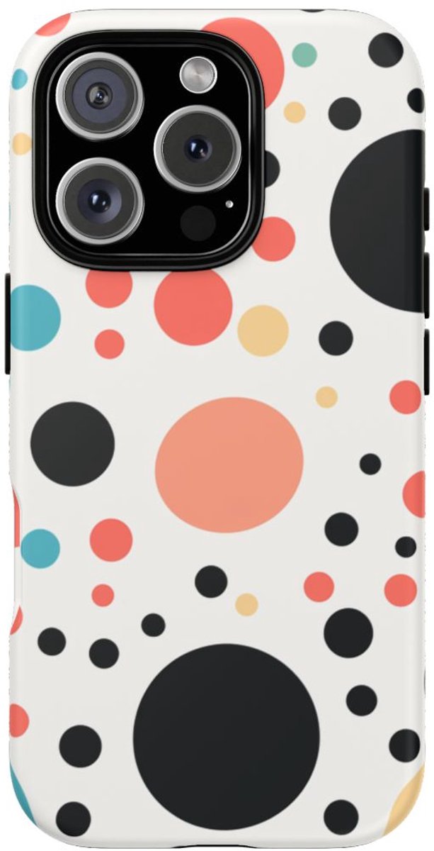 Vrolijk Stippenpatroon in Kleurrijk Design – Telefoonhoesje Geschikt voor iPhone 16 Pro
