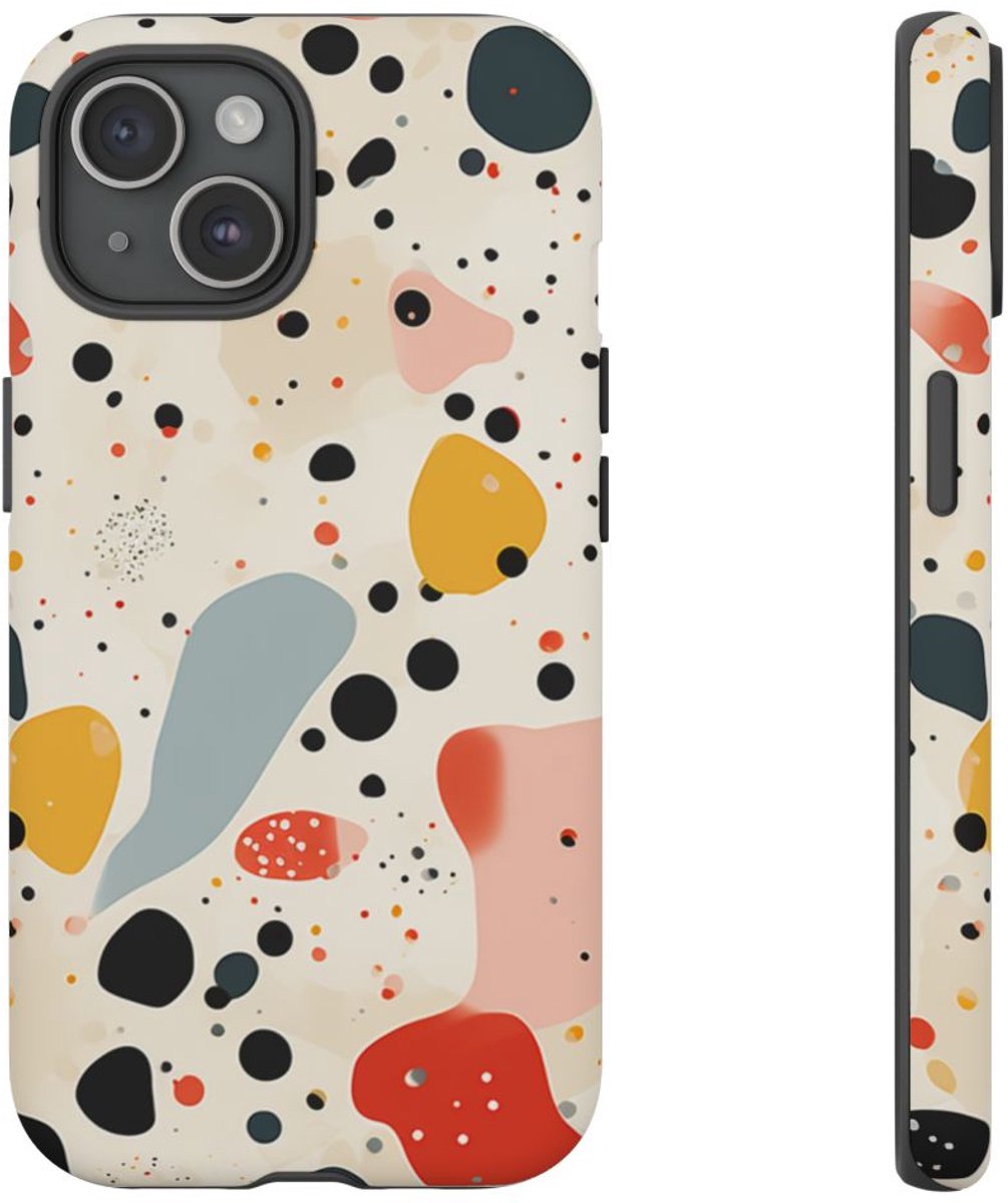 Kleurrijk Terrazzo-Patroon – Telefoonhoesje Geschikt voor iPhone 15