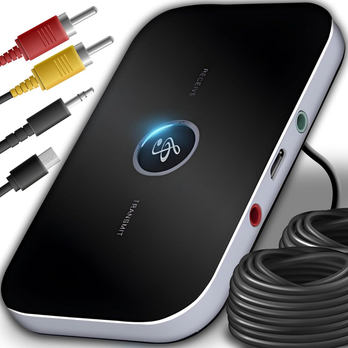 ApexArte® Bluetooth Transmitter - Bluetooth Receiver - Adapter - Zwart