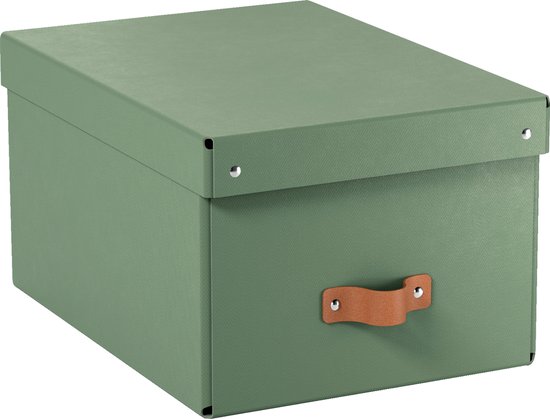 Boîte de rangement moyenne avec couvercle Leitz Puro - Set de 2 - 17 L - Carton 100 % recyclé - Vert