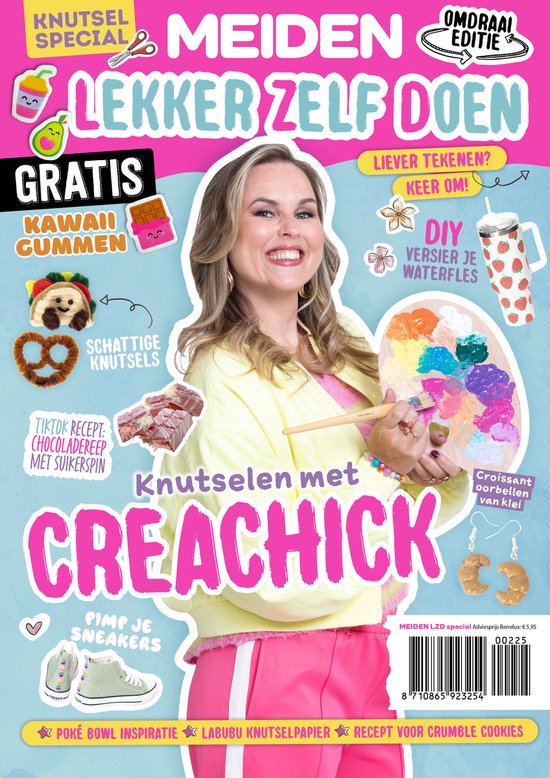 MEIDEN Lekker Zelf Doen 2 2025 - Tijdschrift met Creachick - Winterboek - Vakantieboek - DIY - Knutselen - Tips van Creachick - Recepten - Puzzels - Puzzel - Quiz - Quizzen - Speelgoed Meisjes - Cadeau Meisje - zomerboek - Doeboek - Doe Boek
