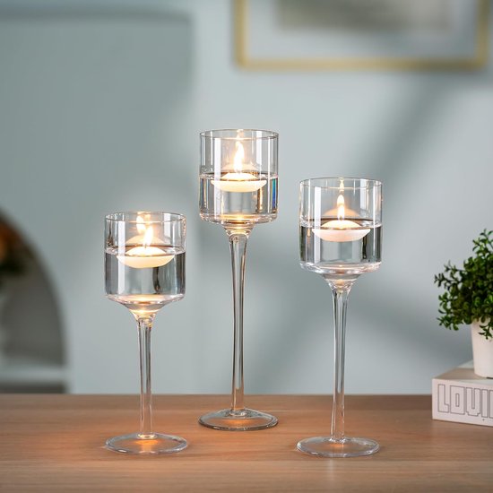 Twee Roségouden Kaarsenhouders Voor Theelichtjes Van Metaal Met Glazen Theelichthouder Glas Kandelaar
