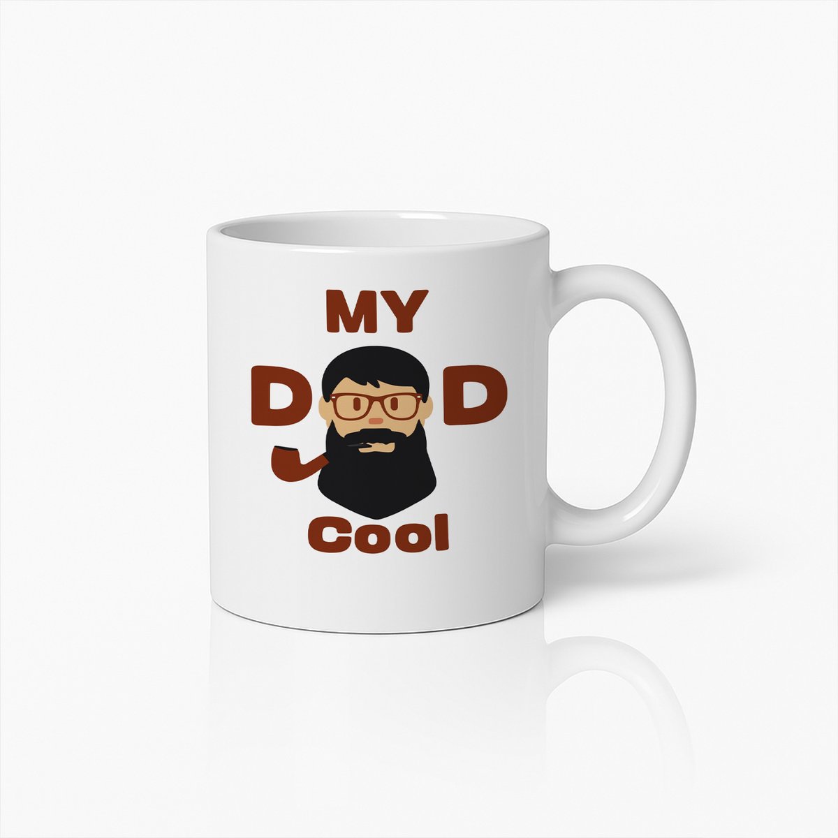 Mijn Papa is Cool – Grappige Baard en Bril Vader Mok 330ml