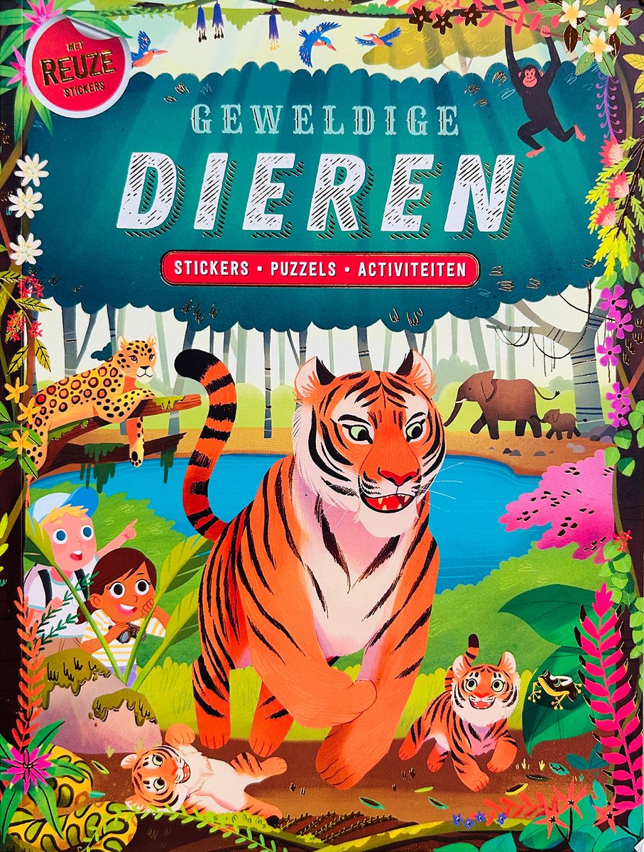 Rebo Stickerboek bundel - 3 stickerboeken met reuze stickers - Dieren + Insecten + Dinosaurussen - Voor kinderen 3-6 jaar - Peuters / Kleuters - Doeboek - Stickervellen — afbeelding 4